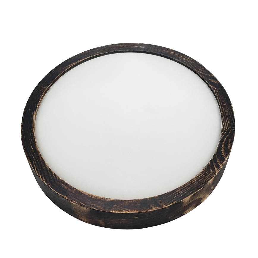 Stropní svítidlo OAK SMOKY SLIM 1xE27/15W/230V pr. 27 cm dub/tmavě hnědá