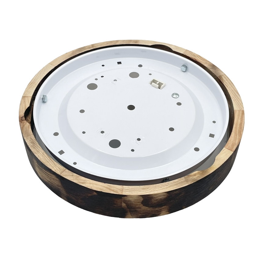 Stropní svítidlo OAK SMOKY SLIM 1xE27/15W/230V pr. 27 cm dub/tmavě hnědá