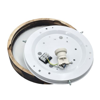 Stropní svítidlo OAK SMOKY SLIM 1xE27/15W/230V pr. 27 cm dub/tmavě hnědá