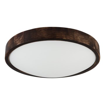 Stropní svítidlo OAK SMOKY SLIM 2xE27/15W/230V pr. 37 cm dub/tmavě hnědá