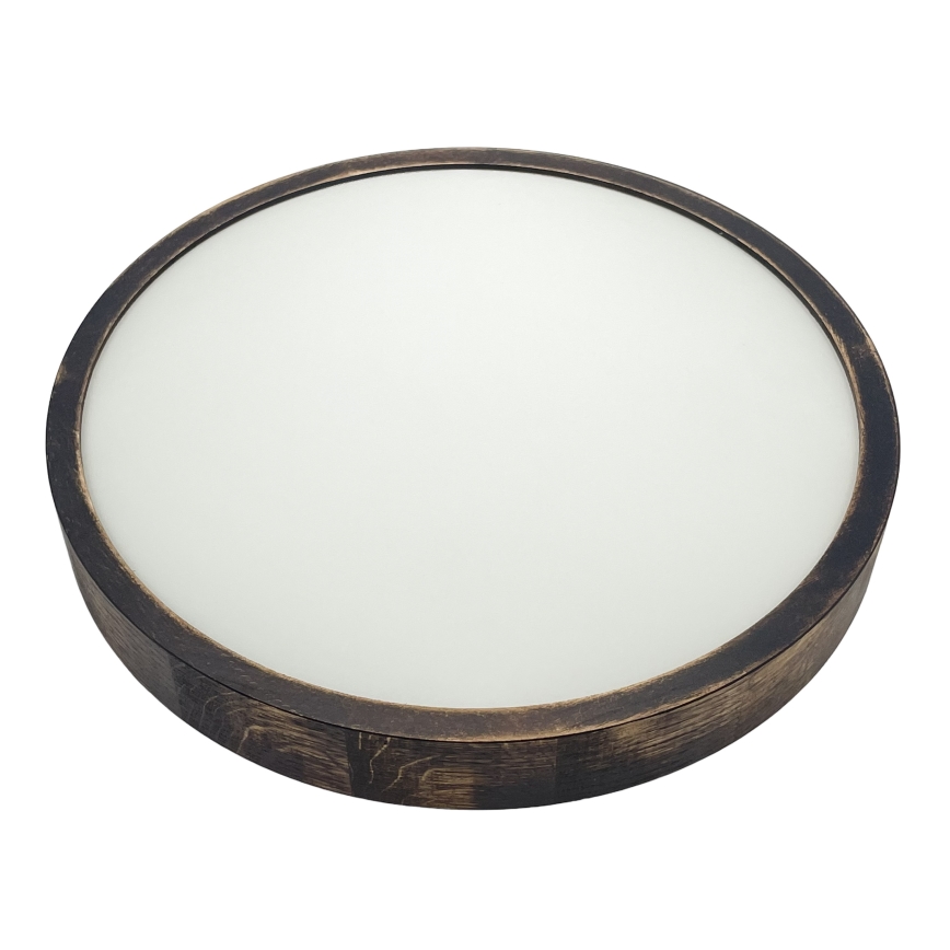 Stropní svítidlo OAK SMOKY SLIM 2xE27/15W/230V pr. 37 cm dub/tmavě hnědá