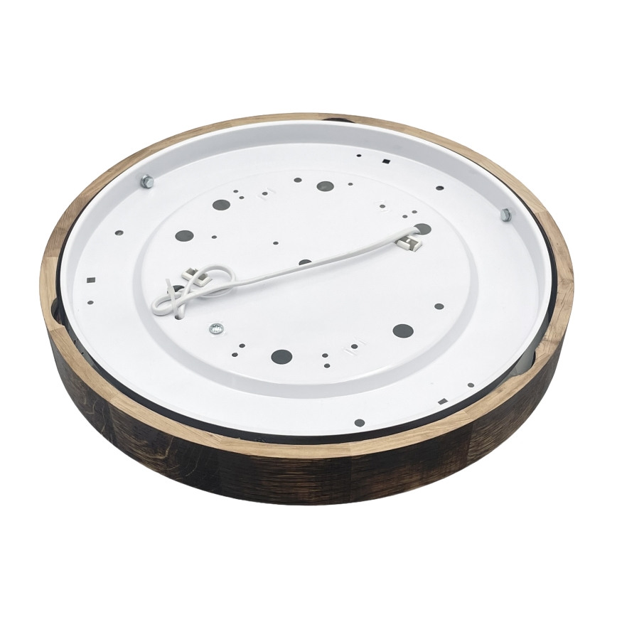 Stropní svítidlo OAK SMOKY SLIM 2xE27/15W/230V pr. 37 cm dub/tmavě hnědá