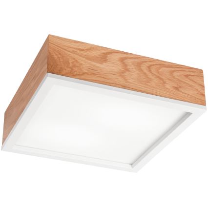 Stropní svítidlo OAK SQUARE 2xE27/15W/230V 31x31 cm dub/bílá