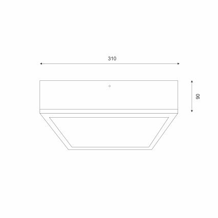 Stropní svítidlo OAK SQUARE 2xE27/15W/230V 31x31 cm dub/bílá