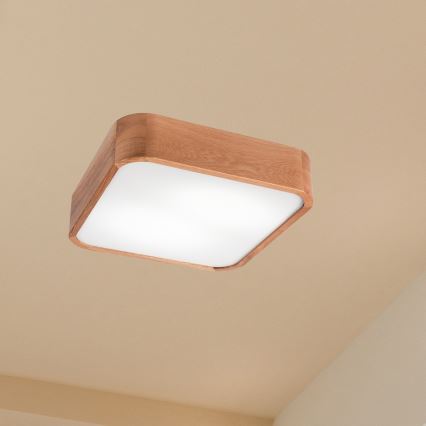 Stropní svítidlo OAK SQUARE 2xE27/15W/230V 35x35 cm dub