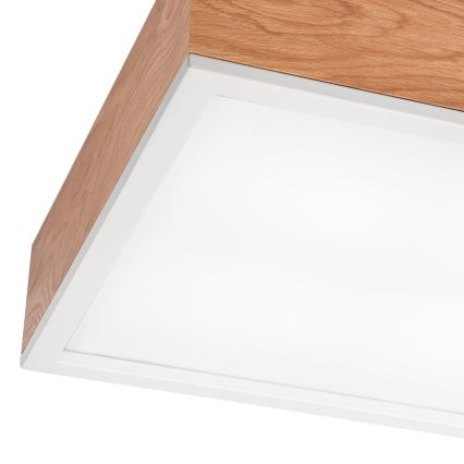 Stropní svítidlo OAK SQUARE 4xE27/15W/230V 39x39 cm dub/bílá