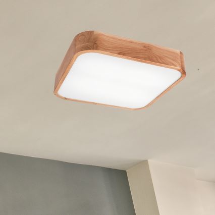 Stropní svítidlo OAK SQUARE 4xE27/15W/230V 45x45 cm dub