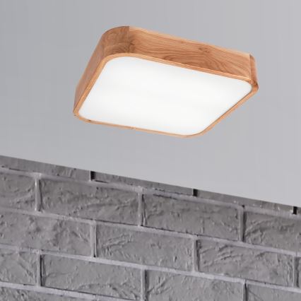 Stropní svítidlo OAK SQUARE 4xE27/15W/230V 45x45 cm dub