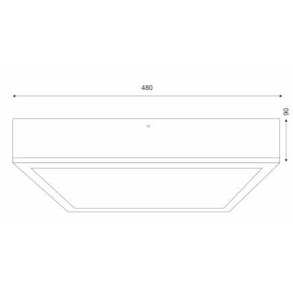 Stropní svítidlo OAK SQUARE 4xE27/15W/230V 48x48 cm dub/bílá