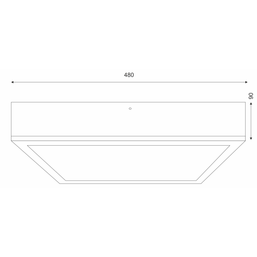 Stropní svítidlo OAK SQUARE 4xE27/15W/230V 48x48 cm dub/černá