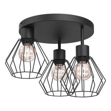 Stropní svítidlo PARKLA 3xE27/15W/230V černá