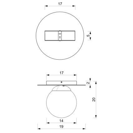 Stropní svítidlo PLATO 1xE14/40W/230V pr. 19 cm
