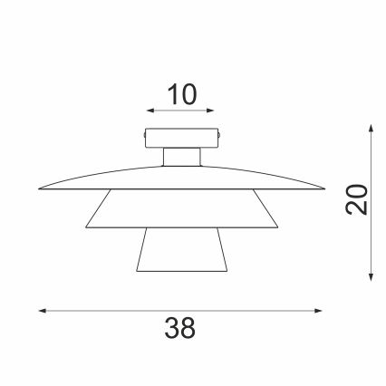 Stropní svítidlo PLATO 1xE27/15W/230V pr. 32 cm antracit