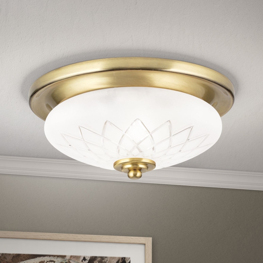Stropní svítidlo PORTO 1xE27/40W/230V pr. 26 cm zlatá