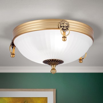 Stropní svítidlo ROCCA 2xE27/60W/230V pr. 31 cm bronz/bílá