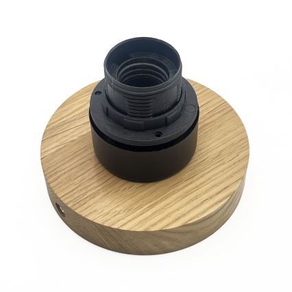 Stropní svítidlo ROCCO WOOD 1xE27/15W/230V dub/kouřová béžová pr. 18 cm