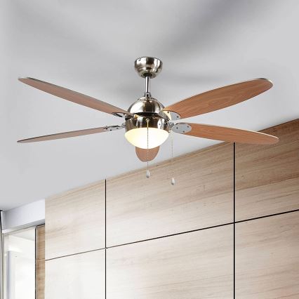 Stropní svítidlo s ventilátorem LEVIAN 1xE14/60W/230V buk