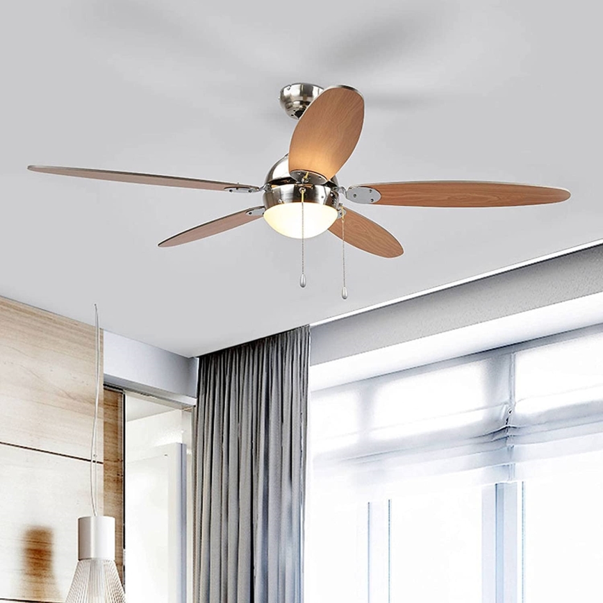 Stropní svítidlo s ventilátorem LEVIAN 1xE14/60W/230V buk