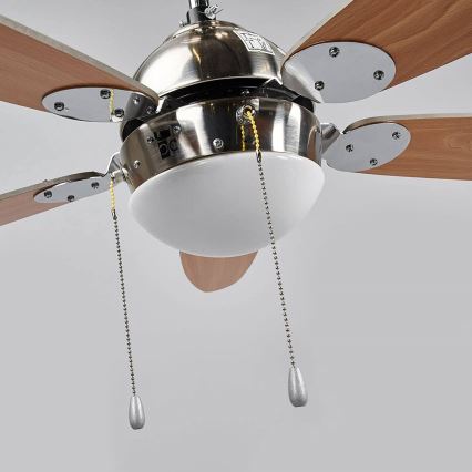 Stropní svítidlo s ventilátorem LEVIAN 1xE14/60W/230V buk