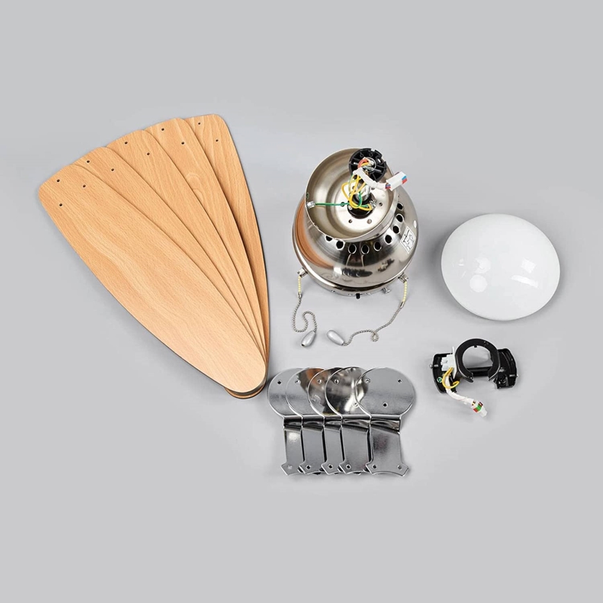 Stropní svítidlo s ventilátorem LEVIAN 1xE14/60W/230V buk