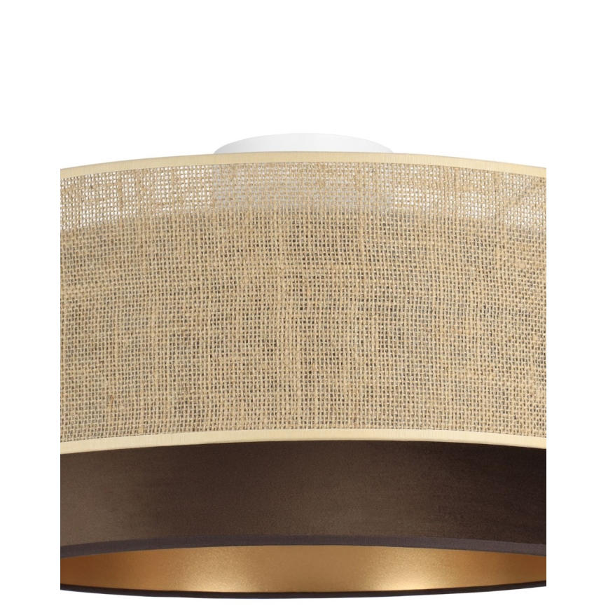 Stropní svítidlo SARTA 1xE27/60W/230V pr. 45 cm hnědá/juta