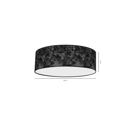 Stropní svítidlo SATINO 3xE27/60W/230V černá/šedá