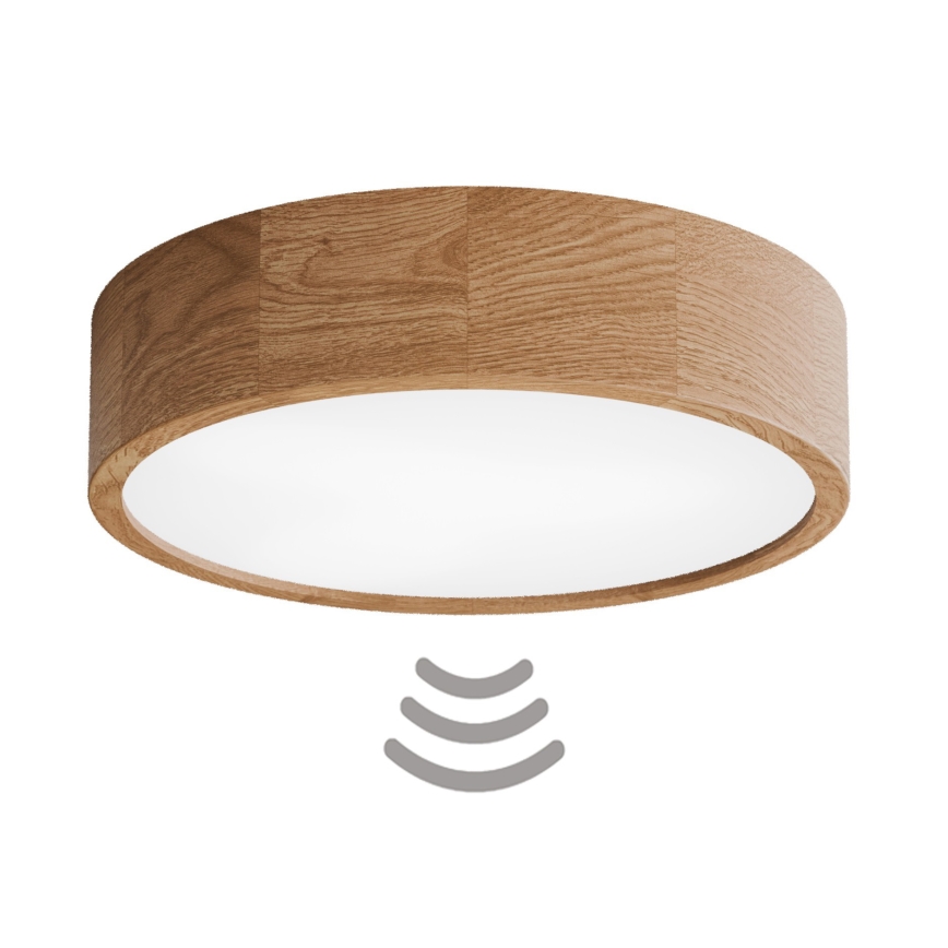 Stropní svítidlo se senzorem CLEO 3xE27/24W/230V pr. 37,5 cm dub