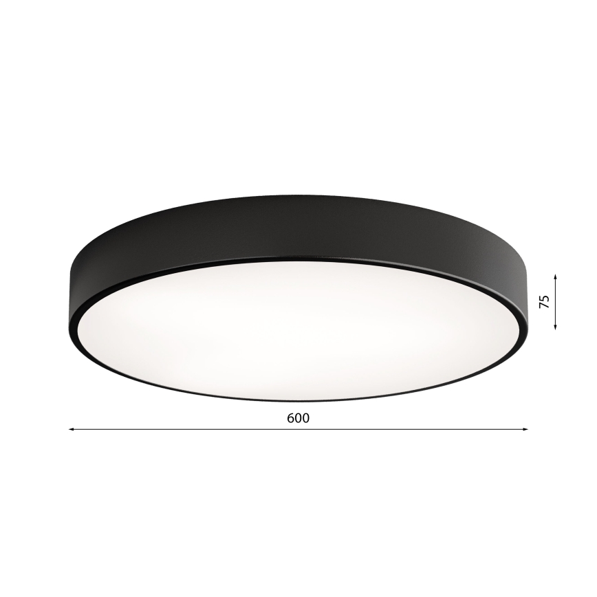 Stropní svítidlo se senzorem CLEO 5xE27/24W/230V pr. 60 cm černá