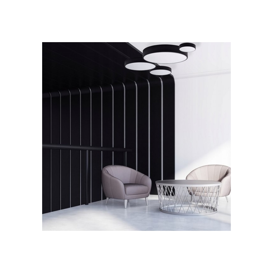 Stropní svítidlo se senzorem CLEO 6xE27/24W/230V pr. 80 cm černá