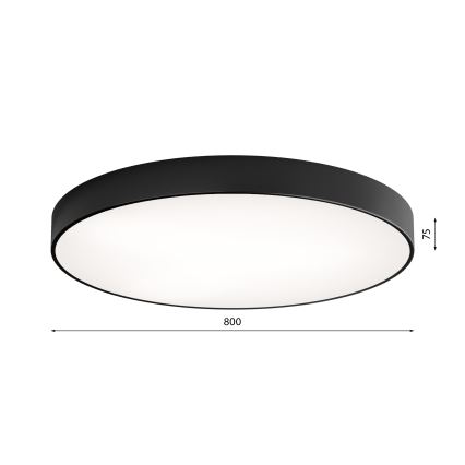 Stropní svítidlo se senzorem CLEO 6xE27/24W/230V pr. 80 cm černá