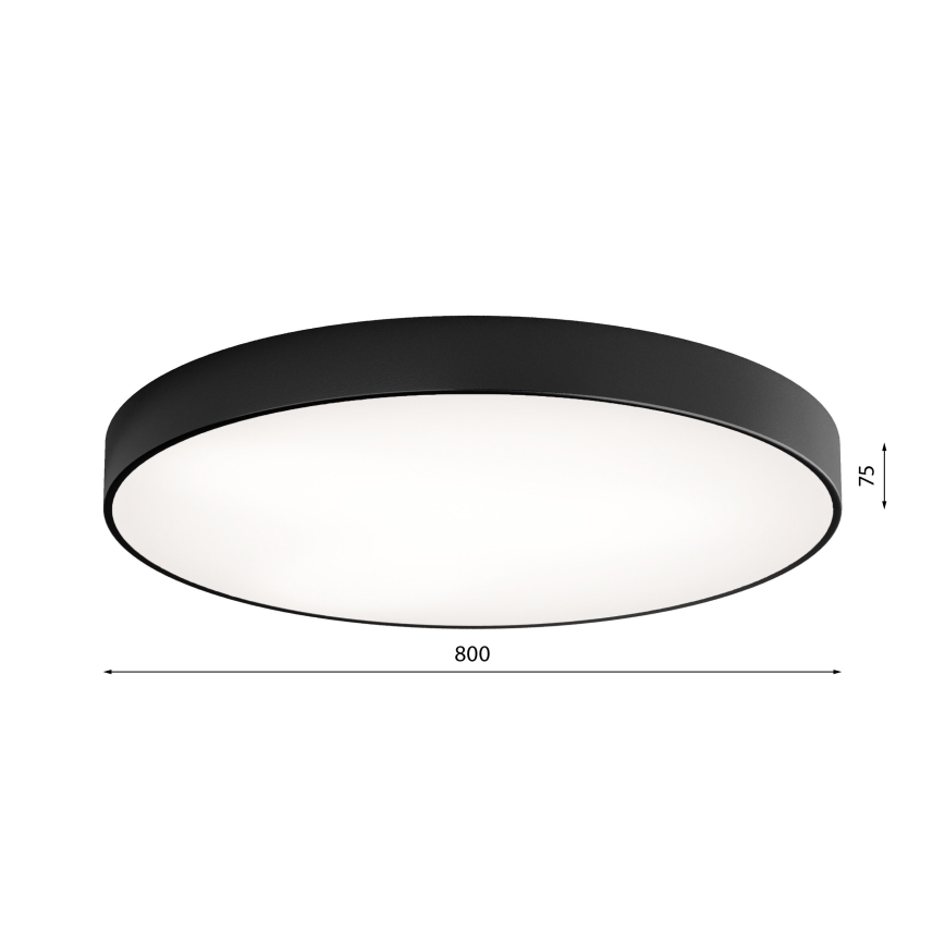 Stropní svítidlo se senzorem CLEO 6xE27/24W/230V pr. 80 cm černá