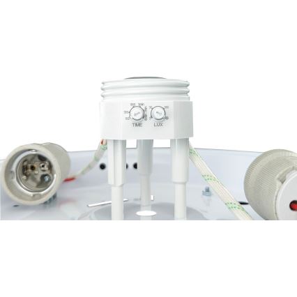 Stropní svítidlo se senzorem pohybu a soumraku MANA 2xE27/40W/230V pr. 30 cm bílá