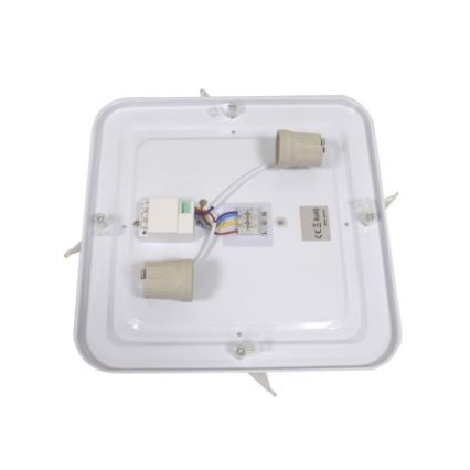 Stropní svítidlo se senzorem WILTON 2xE27/60W/230V 33x33 cm antracit
