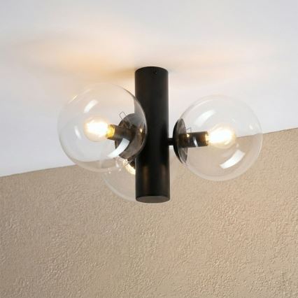 Stropní svítidlo SFERIO 3xE14/5W/230V černá/čirá