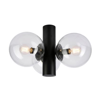 Stropní svítidlo SFERIO 3xE14/5W/230V černá/čirá