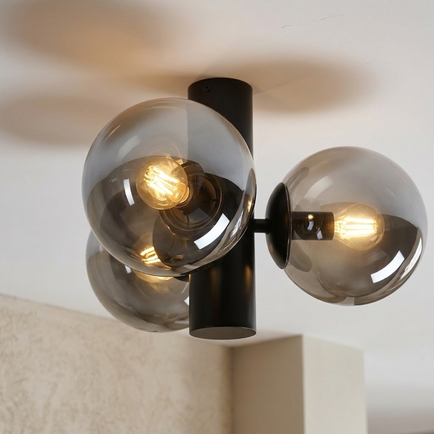 Stropní svítidlo SFERIO 3xE14/5W/230V černá/kouřová černá