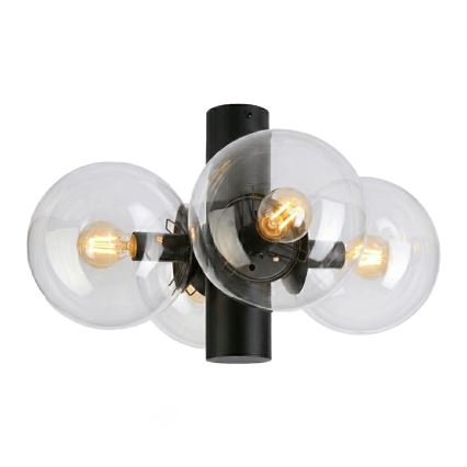 Stropní svítidlo SFERIO 4xE14/5W/230V černá/čirá