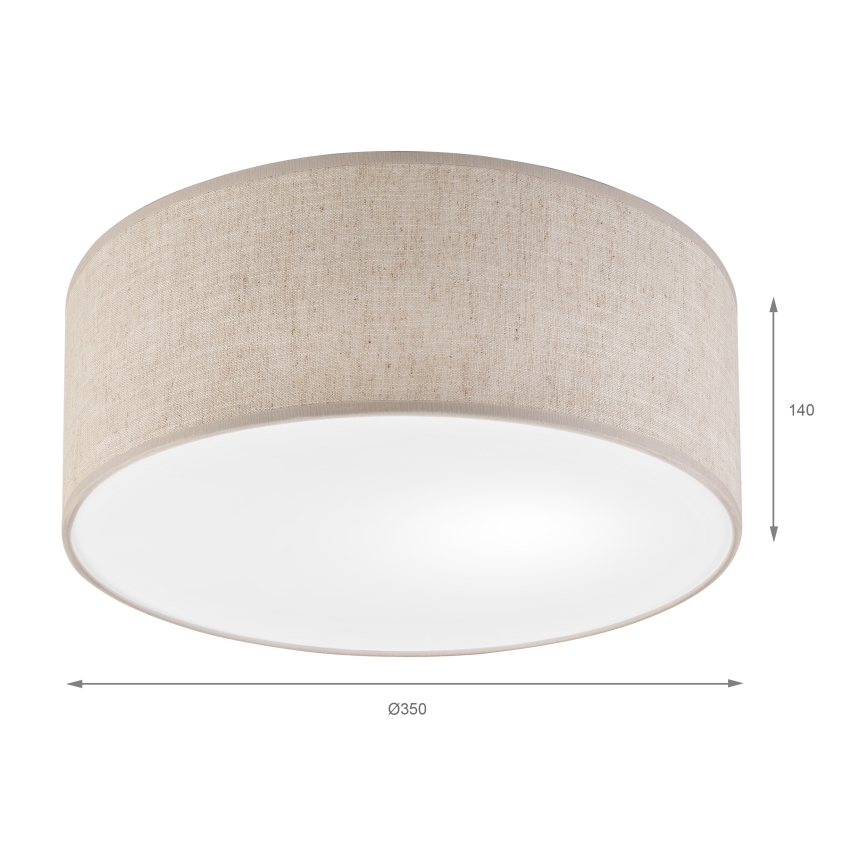 Stropní svítidlo SIRJA 1xE27/15W/230V pr. 35 cm béžová