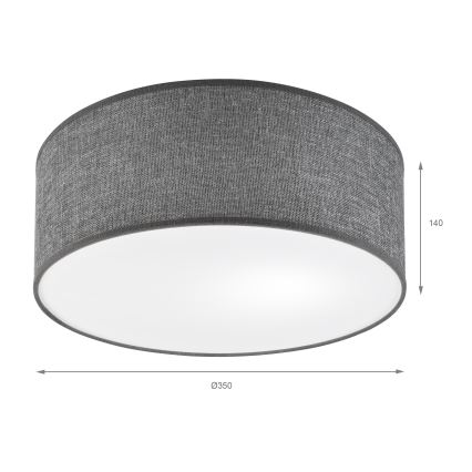 Stropní svítidlo SIRJA 1xE27/15W/230V pr. 35 cm šedá