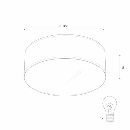 Stropní svítidlo SIRJA 1xE27/60W/230V pr. 35 cm krémová