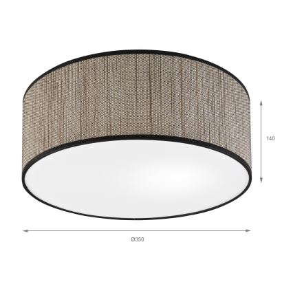 Stropní svítidlo SIRJA 2xE27/15W/230V pr. 35 cm hnědá