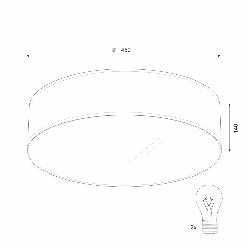 Stropní svítidlo SIRJA 2xE27/15W/230V pr. 45 cm bílá
