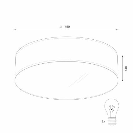 Stropní svítidlo SIRJA 2xE27/15W/230V pr. 45 cm krémová