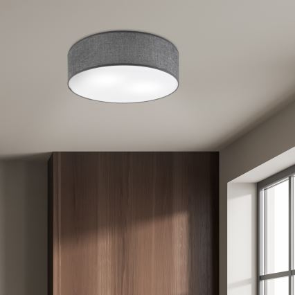 Stropní svítidlo SIRJA 2xE27/15W/230V pr. 45 cm šedá