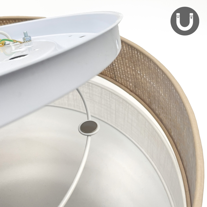 Stropní svítidlo SIRJA BOHO 2xE27/15W/230V pr. 45 cm béžová/bílá