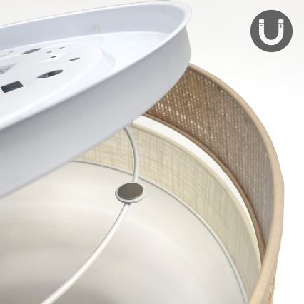 Stropní svítidlo SIRJA BOHO 2xE27/15W/230V pr. 45 cm béžová/krémová