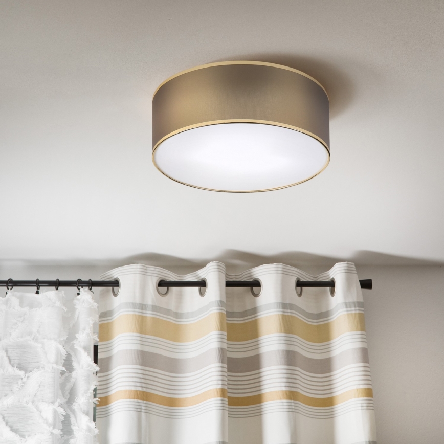 Stropní svítidlo SIRJA DOUBLE 2xE14/15W/230V pr. 35 cm hnědá/zlatá