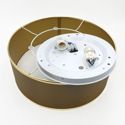 Stropní svítidlo SIRJA DOUBLE 2xE14/15W/230V pr. 35 cm hnědá/zlatá