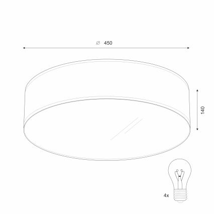 Stropní svítidlo SIRJA DOUBLE 4xE27/15W/230V pr. 45 cm krémová