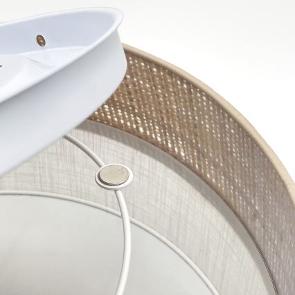 Stropní svítidlo SIRJA DOUBLE BOHO 2xE14/15W/230V pr. 35 cm béžová/bílá